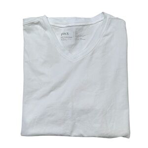 Pact Men’s XL V-Neck Organic Cotton White Short Sleeve Tee